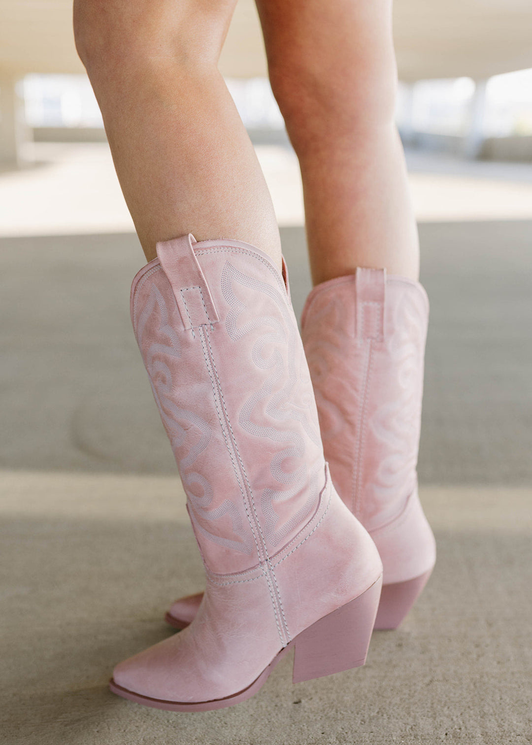Matilda's Pink Western Leather-Lined Boots